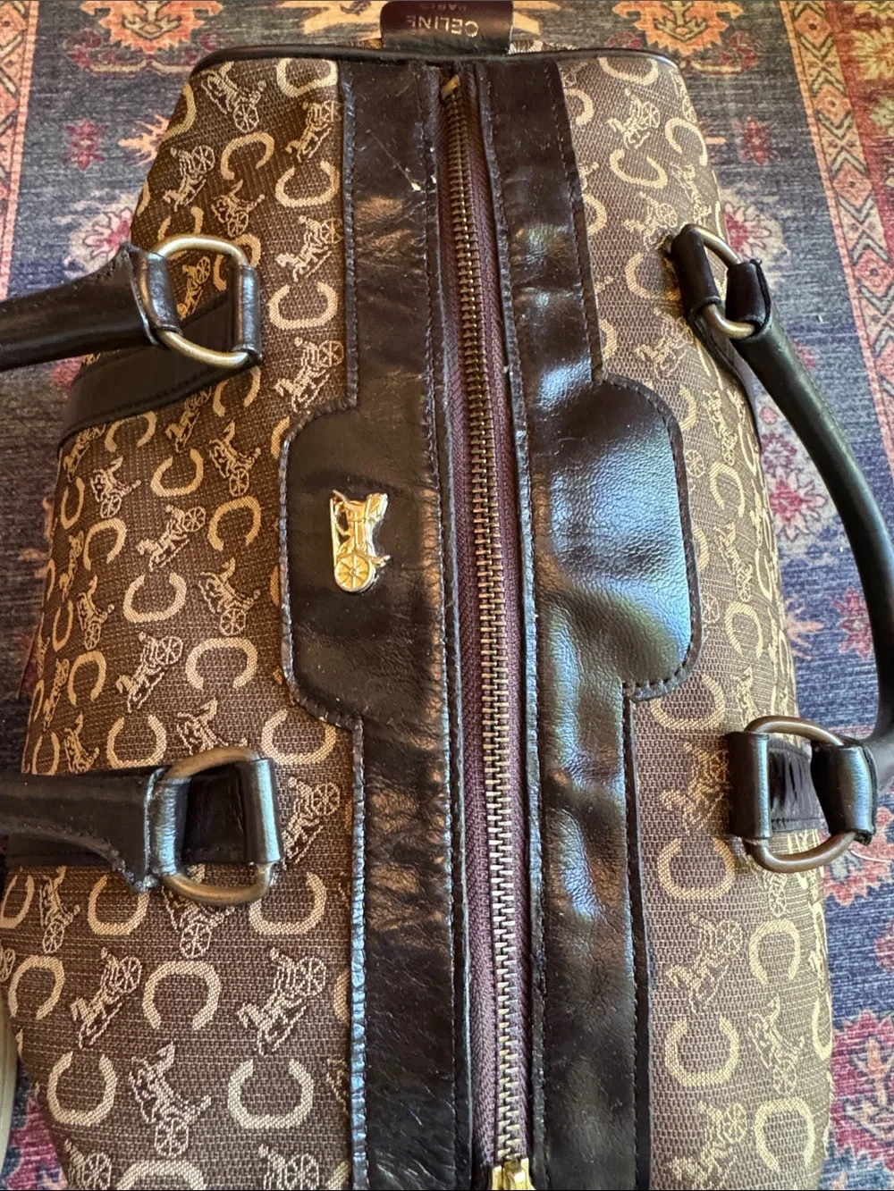 Authentic Vintage Celine Sulky Monogram Boston Bag- Made in France